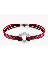 Tateossian - Red Silver Nut & Bolt Friendship Bracelet - Lyst