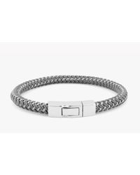 Tateossian - Gray Stenyl Bracelet In Blue Nylon And Steel Wire With Silver Clasp - Lyst