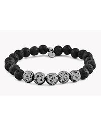 Tateossian - Black Asteroid & 5 Silver Beads Bracelet for Men - Lyst