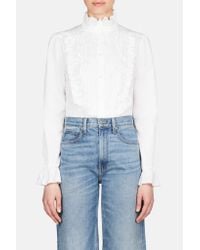 See By Chloé - Blue Ruffle Tuxedo Shirt - Lyst