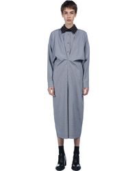 J.W.Anderson | Black Studded Collar Gathered Shirt Dress | Lyst