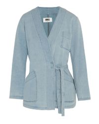 MM6 by Maison Martin Margiela Blue Wrap-effect Denim Jacket