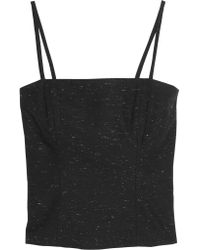 Iris & Ink Black Maite Cropped Slub Denim Camisole