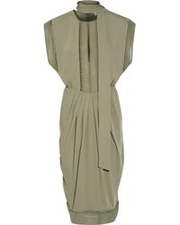 Zimmermann Green Silk Chiffon-paneled Crepe Midi Dress