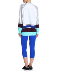 No Ka 'oi Woman Lamé And Stretch-paneled Terry Sweatshirt White