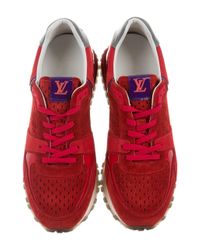 Lyst - Louis Vuitton Run Away Perforated Sneakers in Red for Men