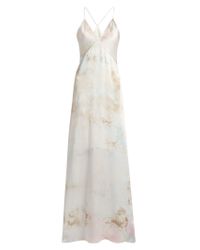Galvan | Multicolor Tie-dye V-neck Sleeveless Silk-satin Gown | Lyst