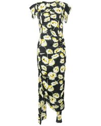 Marni | Multicolor Floral Print Draped Dress | Lyst