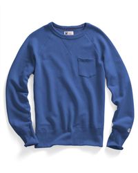 Todd Snyder - Classic Pocket Sweatshirt In Washed Blue for Men - Lyst