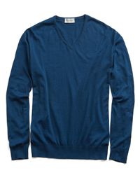 John Smedley - Blue John Smedley Sea Island Cotton Woburn Sweater In Indigo for Men - Lyst