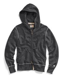 Todd Snyder - Vintage Full Zip Hoodie In Black Pepper for Men - Lyst