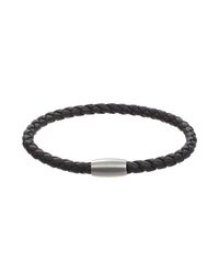 Jan Leslie - Woven Leather Bracelet Magnet Closure In Gray for Men - Lyst
