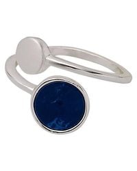 Pilgrim - Metallic Silver Plated Blue Detail Ring - Lyst