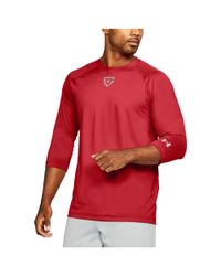 Under Armour Red Men's Ua Heater 3⁄4 Sleeve T-shirt for men