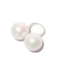 Maria Stern - White Large Double Pearl Ring - Lyst