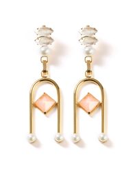 Volha | Metallic Rose Quartz Suspended Earrings | Lyst