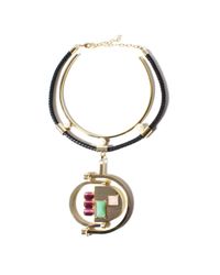 Volha - Multicolor Aventurine Leather Cord Necklace - Lyst
