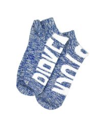 Birkenstock Blue Slub Logo Sneaker Socks