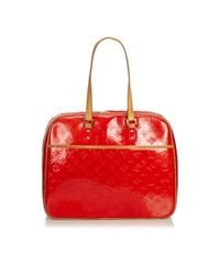 Lyst - Louis Vuitton Pre-owned Vintage Burgundy Patent Leather Handbags in Red