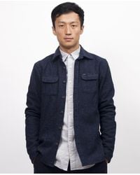 Scotch & Soda - Blue Scotch And Soda Woollen Winter Shirt - Navy Spk for Men - Lyst