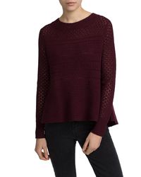 White + Warren - Multicolor Cashmere Open Work Crewneck - Lyst