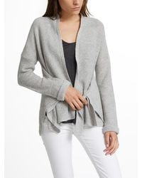 White + Warren - Gray Cashmere Convertible Wrap Cardigan - Lyst