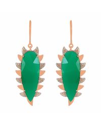 Meghna Jewels - Claw Earring Green Onyx Alt - Lyst