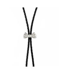 MARIE JUNETM Jewelry Metallic Bow Silver Bolo Tie