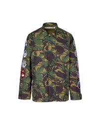 Off-White c/o Virgil Abloh - Green Arrows Field Jacket With Patches for Men - Lyst