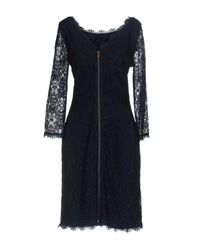 Diane von Furstenberg Blue Knielanges Kleid