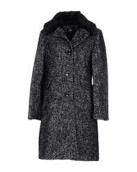 Halifax Traders Black Wool Coat With Detachable Faux Fur Collar