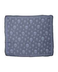 Alexander McQueen | Blue Skull-print Chiffon Scarf | Lyst