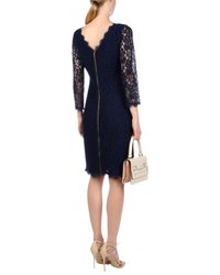 Diane von Furstenberg Blue Knielanges Kleid