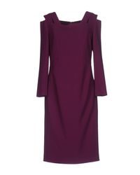 Purple Knee Length Roland Mouret Dress