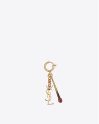 Saint Laurent - Metallic Ysl And Match Key Ring In Light Bronze Metal - Lyst