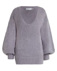 Zimmermann | Gray Stranded Fluffy Knit Sweater | Lyst