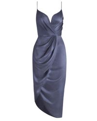 Zimmermann | Blue Sueded Silk Plunge Short Dress | Lyst