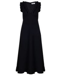 Zimmermann | Black Pleat Midi Dress | Lyst