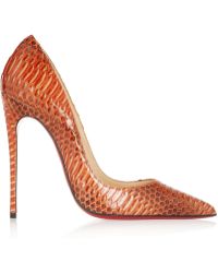 Christian Louboutin So Kate 120 Patentleather Pumps in Purple (Burgundy) | Lyst