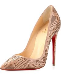 Christian louboutin Merci Allen Patent 100mm Red Sole Pump in Pink ...