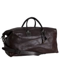 Men S John Varvatos Luggage And Suitcases From 150 John Varvatos Dark Brown Leather Stretch Large Duffel Bag Lyst