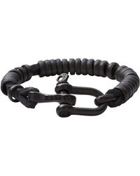 Diesel Leather & Chain Logo Bracelet in Black for Men | Lyst