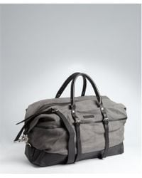 Men S John Varvatos Luggage And Suitcases From 150 John Varvatos Grey Canvas And Leather Travel Bag Lyst