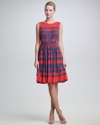 Lyst Peter Som Broken Houndstoothprint Dress In Blue Peter Som Broken Houndstoothprint Dress Lyst