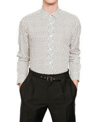 Saint Laurent Mini Heart Print Cotton Voile Shirt - Lyst