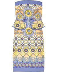 Roland Mouret Piora Printed Stretch Cotton Blend Dress in Multicolor ...