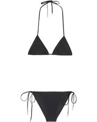 Chloé Chloe Scallop Edge Triangle Bikini in Black | Lyst