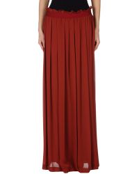 Zara Long Skirt with Pockets in Red (dark red) | Lyst