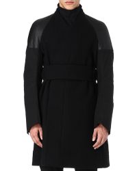 Rick Owens Melton Hooded Elba Coat in Black for Men | Lyst