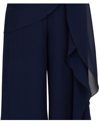 Max Mara Jabot Silk Jumpsuit - Blue